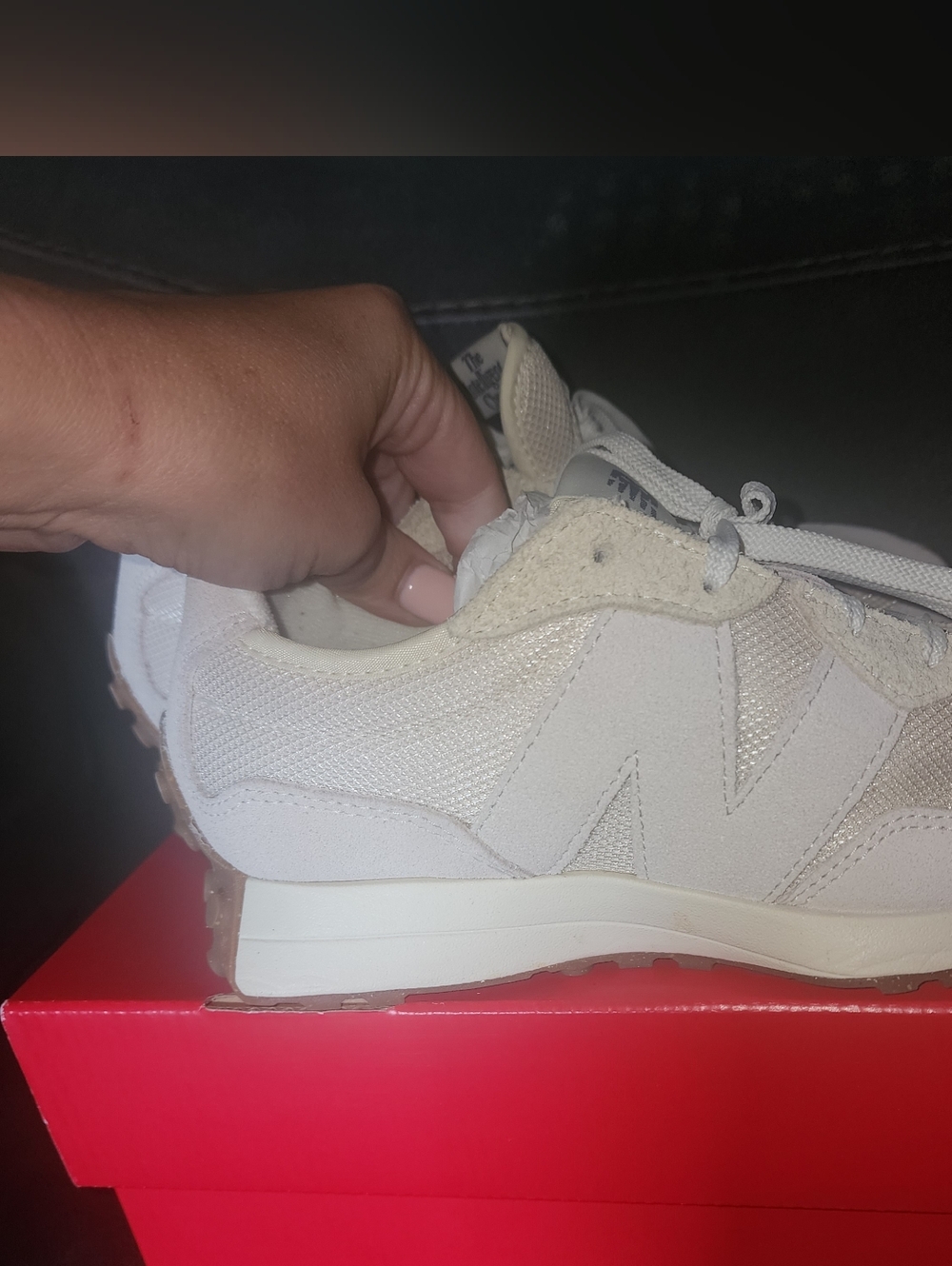 New Balance Cream/Beige Casual Runner Sneakers - Picture 4 of 4